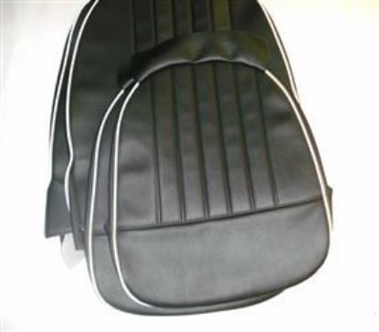 Picture of SEAT COVER KIT BLACK WHITE PIPING MK1 BOTH SIDES SPECIAL ORDER 6-8 WEEKS(JPR906/1)