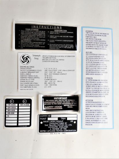 Picture of INFORMATION LABEL SET C/W COMM PLATE(JPS978)