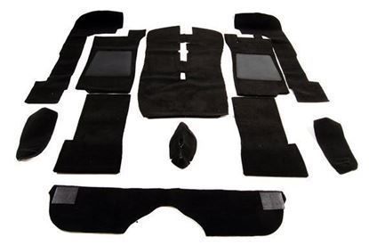 Picture of CARPET SET RHD WOOL BLACK AS OE WITH TRIUMPH FOOTWELL MATS(JPS886BLA)