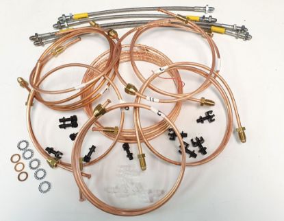 Picture of BRAKE PIPE SET COPPER WITH STAINLESS STEEL FLEXIBLE HOSES AND CLIPS RIGHT HAND DRIVE (JPS409KS)