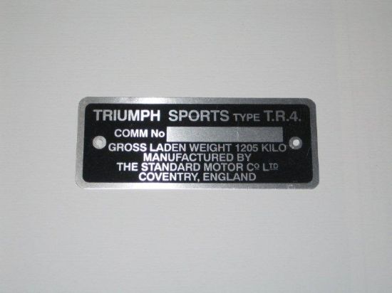 Picture of COMM PLATE TR4(JPX956)