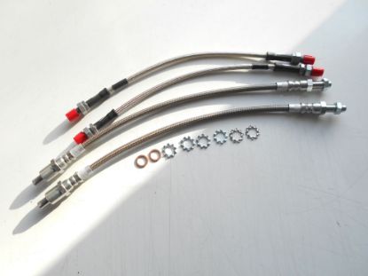 Picture of BRAKE HOSE SET LONG DRIVESHAFT S/STEEL BRAIDED FH50001 ONWARDS(JPR416/2)